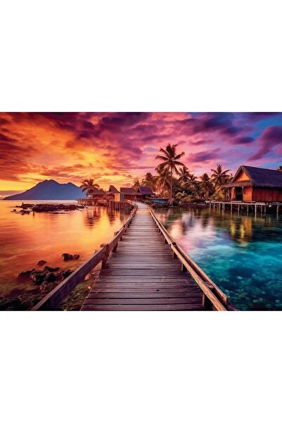 Trefl 1000-piece Puzzle - USA Sunset Over Paradise (Poster Included)