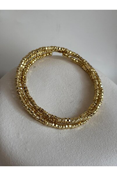 BHR AKSESUAR Gold 3 Row Dorica Flexible Bracelet