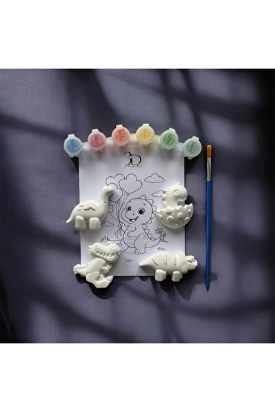 3dstore.co Çocuklar İçin 3D Alçı Taş Boyama Seti Dinazor Temalı