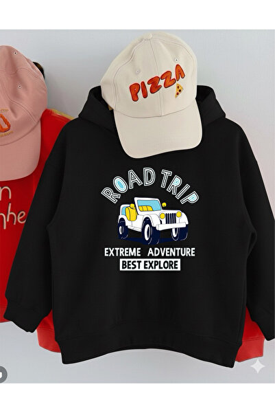 LORVEX قصة فضفاضة سترة رياضية للأطفال للجنسين – رود تريب أرابا فرونت مطبوع