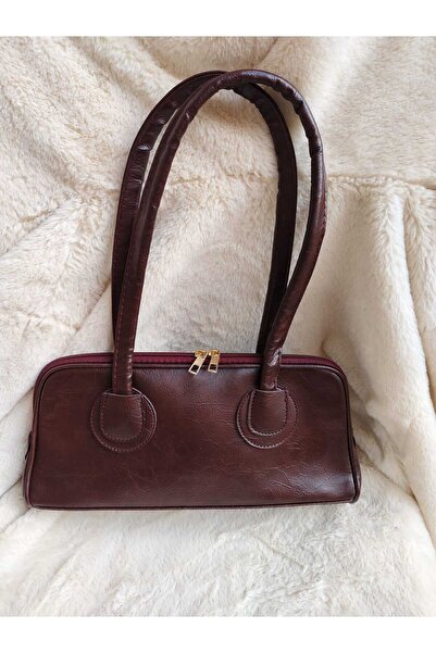 Tuel حقيبة باجيت نسائية ذات ملمس مجعد