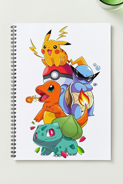 BLACKONECLASS POKEMON A5 Metal Spiralli Çizgisiz kalın bristol Kapak POKEMON ...