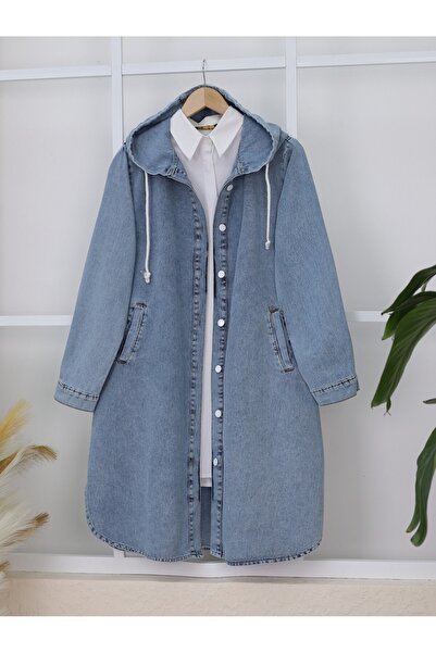 HİJABAYA Καπέλο τζιν με κουκούλα και κουμπιά σε οβάλ κοπή