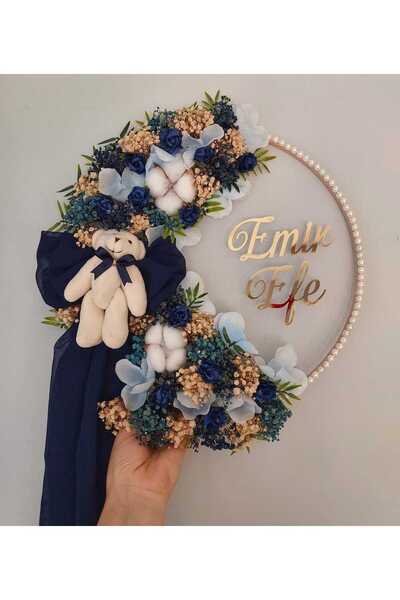 lolipophobi Bebek Kapı Süsü Mavi Yazılı, Doğum, Yenidogan, Hastane Kapısı