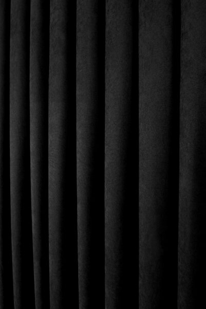 Calisse Home Ada Petek Fon Perde Siyah 1/3 Sık Pile 1.Sınıf Kalite Tek Kanat