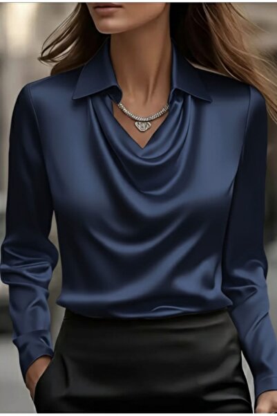 By Kul Design Γυναικεία μπλούζα με γιακά Degaje