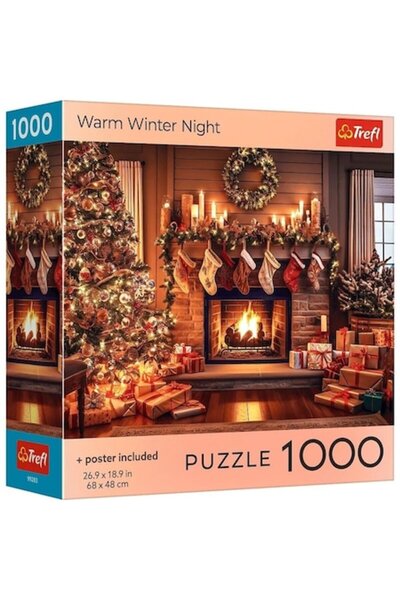 Trefl Puzzle 1000 pcs - USA "Warm Winter Night" with Poster Included