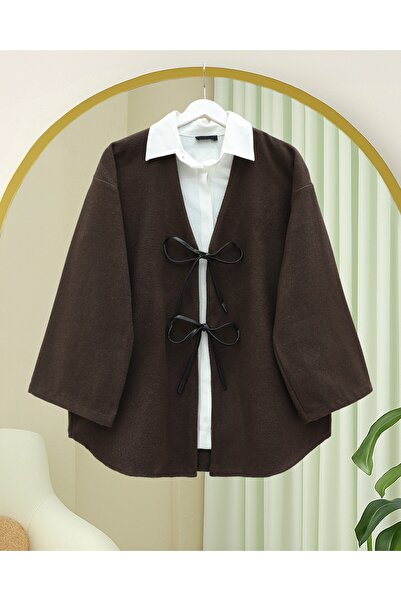 HİJABAYA Овальний крій з шнурівкою спереду Каше Кімоно