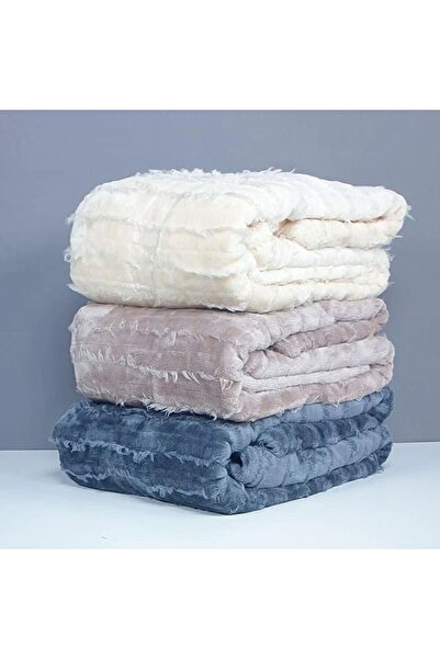 Reiashn Plain velvet fringed shawl blanket 160*130 cm