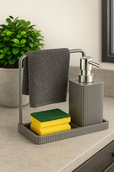 Ferzin Sıvı Sabunluk - Askılı Mutfak Sıvı Sabunluk - Mutfak Bezi Sünger Hazne...