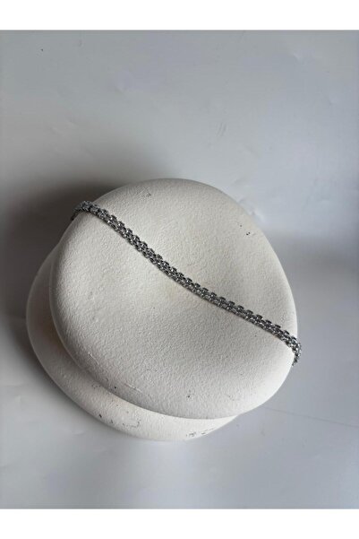 BHR AKSESUAR Silver Waterway Double Row Zircon Stone Bracelet