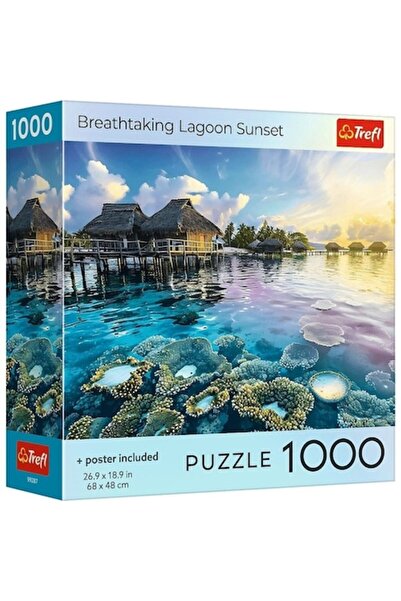 Trefl 1000-piece Puzzle – USA Collection: Sunset on the Lagoon (Poster Included)