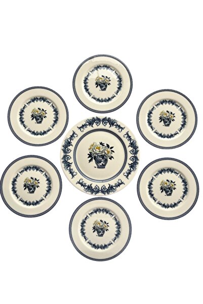 MAİSON ALİSA 7 Parça Pasta Takımı Set 1 Adet 25 cm Servis Tabağı 6 Adet 19,5 ...