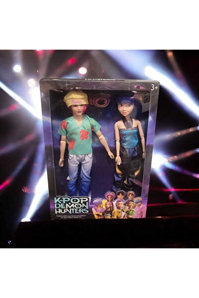 First Choice set of 2 original kpop demon hunter dolls Zoey and Abby 32 cm, Movable joints