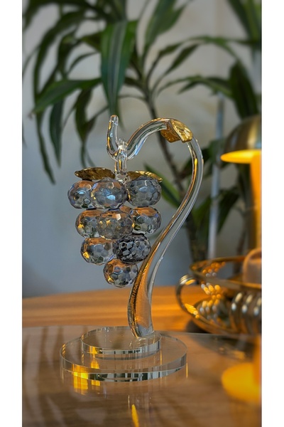 Kiri Dekoratif Kristal Cam Tekli Sarkık Üzüm Füme