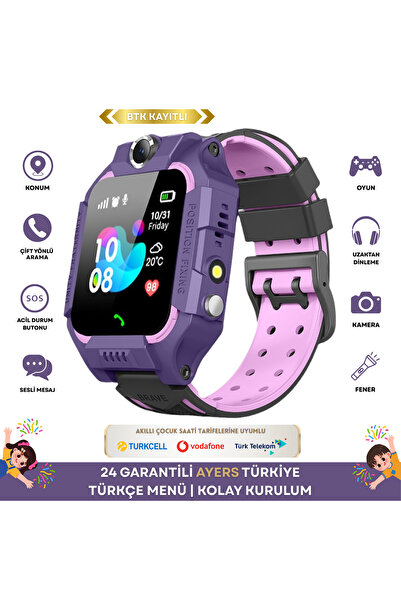 Ayers Konumlu Akıllı Çocuk Takip Saati Sim Kartlı Arama, Kameralı, Ortam Dinl...