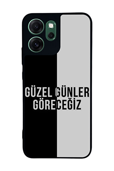 OPPO Reno 14F Uyumlu Baskılı, Mat Siyah,Yumuşak Silikon, Koruyucu,Şok Emici K...