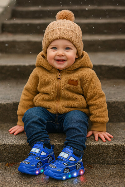 Bebelul Adidasi albastri cu luminite - Car