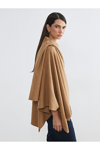 LC Waikiki Lcw Visionbej Mock Neck Women's Cashmere Poncho