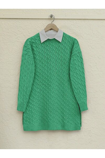 HİJABAYA Πλεκτό τούνικ με στρογγυλή λαιμόκοψη άνοιγμα