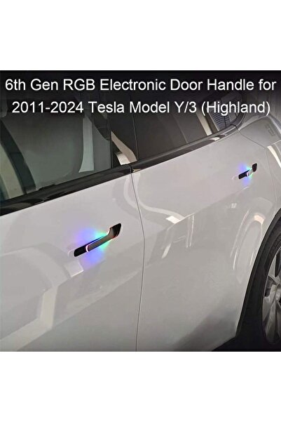 campasist Tesla Kablosuz Otomatik Elektrikli Işıklı Araba Dış Kapı Kolu İçin Model Y, 3, Y, Juniper ve 3 Hig