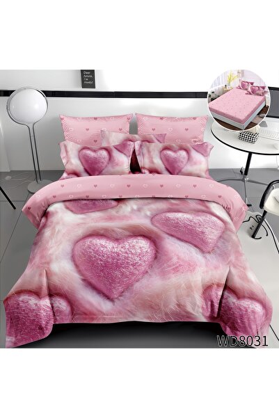 OEM Double bed linen, FINET, 5D Digital Print, with Elastic, 4 pieces, WD8031