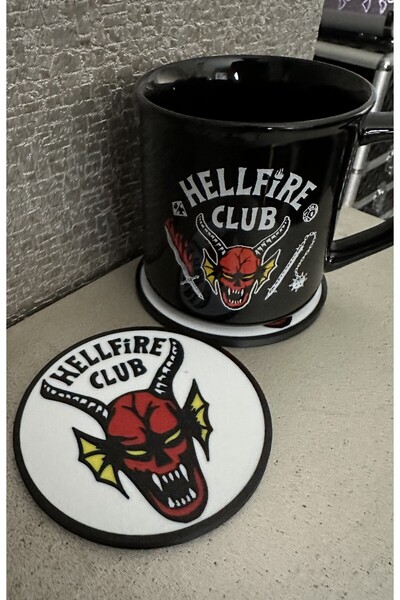 Fabrion حامل أكواب Hellfire Club بطابع Stranger Things - هدية للاعبين من D&D