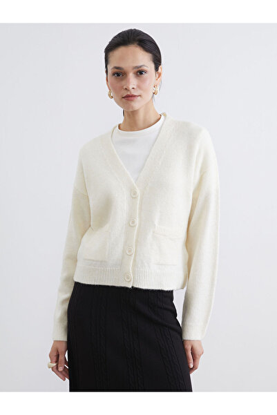 LC Waikiki Seasonal Deals from Rmz Clothing Ecru V-Neck Women's Knitwear Card...