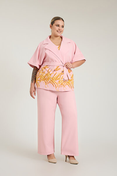 Zeyn KADIN ÜÇLÜ TAKIM DESENLİ GENİŞ PAÇA RAHAT KESİM ŞIK GİYİM