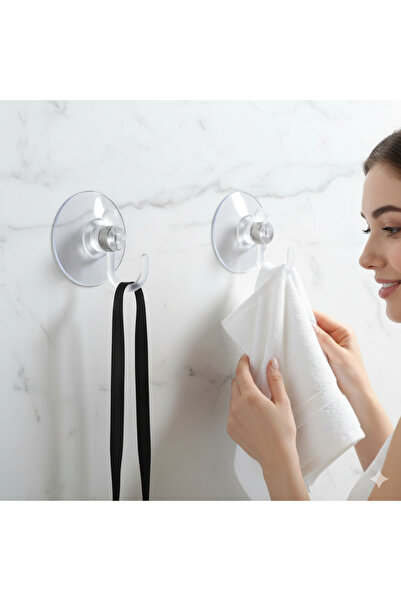 Transformacion 12-штучний прозорий гачок з присоскою | Настінний гачок для ванної кімнати та кухні (4 см) - 1,36 кг вантажопідйомність 722497