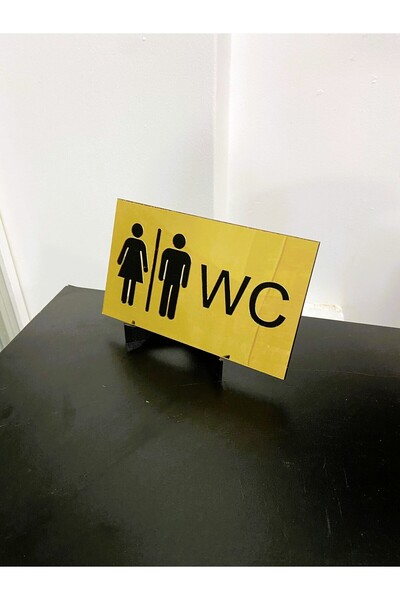 hazer case لافتة باب مكتوب عليها ''مرحاض'' باللونين الأسود والذهبي، لافتة توج...
