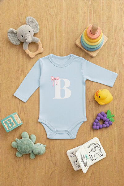 LORVEX Baby Bodysuit (Snap Fasteners) Cute Bodysuit with Letter B Printed