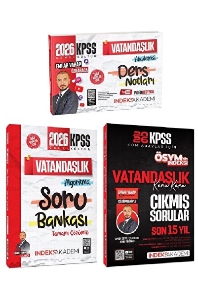 İndeks Akademi 2026 KPSS Vatandaşlık Video Ders Notları + Soru Bankası + Çıkm...