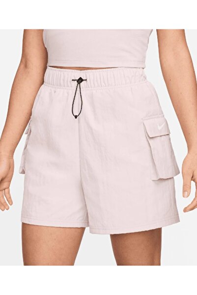 Nike Sportswear Essential Woven High Waisted Lined Women's Purple Shorts - Cargo Pocket Pack - Dm6247-019
