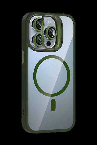 TechTrove iPhone 15 Pro Max Kılıf Standlı ve Kamera Lens Hediyeli Wireless Şa...