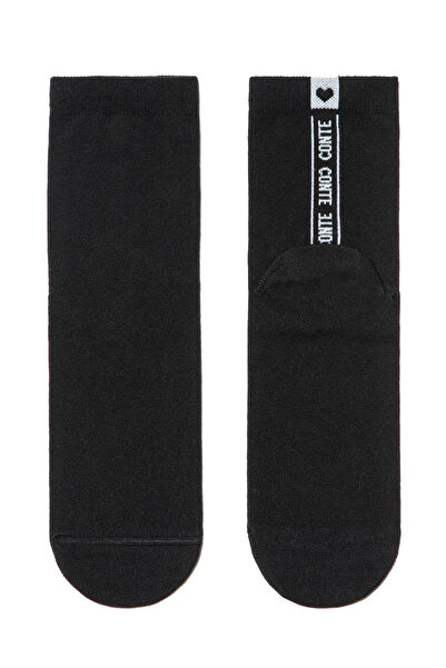 Conte Elegant Women's cotton socks with "CONTE" print, Classic 152 - White, 38-39 (25)