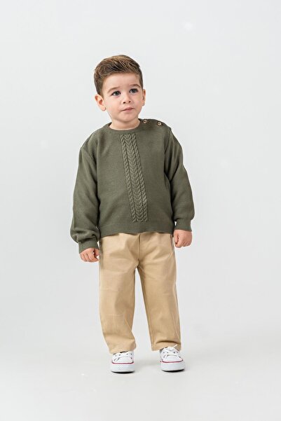 miabambim Knitwear Sweater Pants Baby Boy Set Green