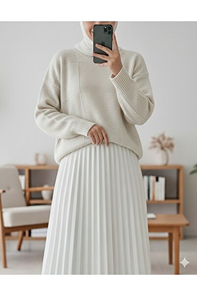 HİJABAYA Μαλακό πουλόβερ με στρογγυλή λαιμόκοψη με τετράγωνο σχέδιο