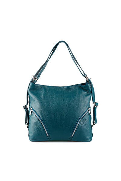 AZZURA Brianna backpack-style bag, turquoise, 100% leather (8119)
