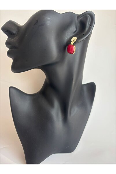 BHR AKSESUAR Red Dangle Retro Earrings