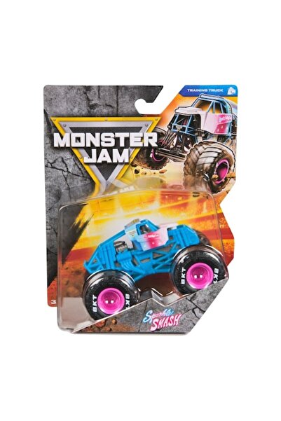 Spinmaster Mașinuță Monster Jam din metal Sparkle Smash, model 1:64, set cu figurină șofer și postere, vârste 4+