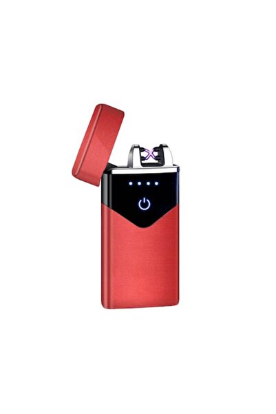 Edman PX1 Windproof Electric Touch Lighter, USB Rechargeable, Red