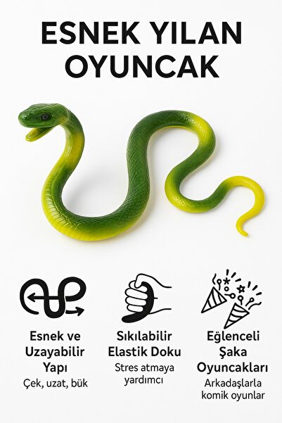 Tamsena Store Esnek Yılan Oyuncak – Uzayan Sıkılabilir Eğlenceli Figür