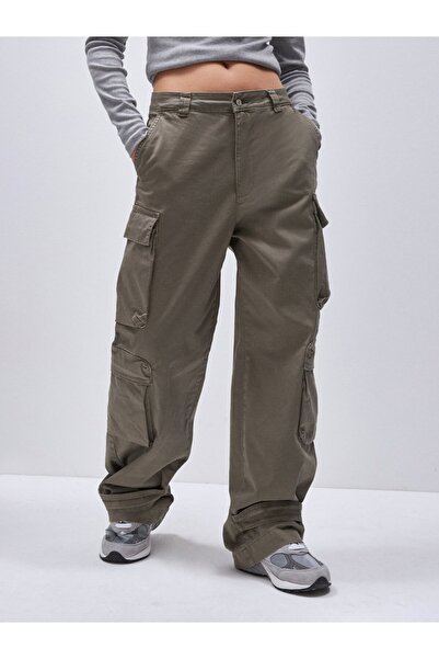 Ltb Straight Leg Cargo Gabardine Green Trousers