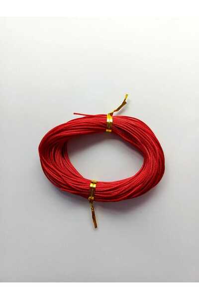 Eskişehir hobi sanat 1 mm 25 meters red color parachute rope macrame bracelet necklace jewelry design beads hair braiding rope