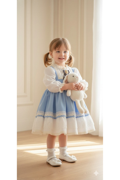 prenses tasarım atolyesi Bebe mavi vintage elbise