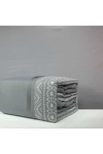 Reiashn Aisel Dark Gray Embroidered 7-Piece Summer Double Bedspread