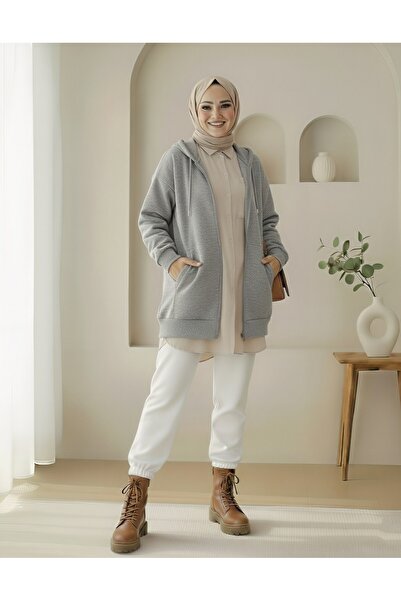 HİJABAYA Світшот з капюшоном, кишенями та блискавкою