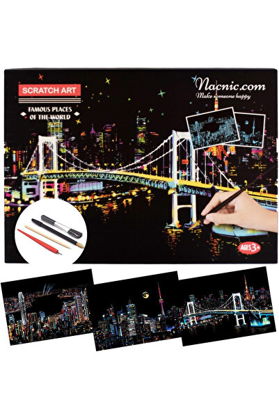 OEM DIY activity sheets for adults and children, scratchoff drawings,Tokyo,Canada,Victoria,3x40.5x28.5cm