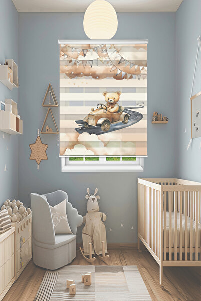 Perdecizade (ENXBOY)AYICIK DİJİTAL BASKILI ZEBRA PERDE-COCUK ODASI-STOR PERDE